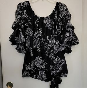 Paisley Off the Shoulder Top - Vince Camuto